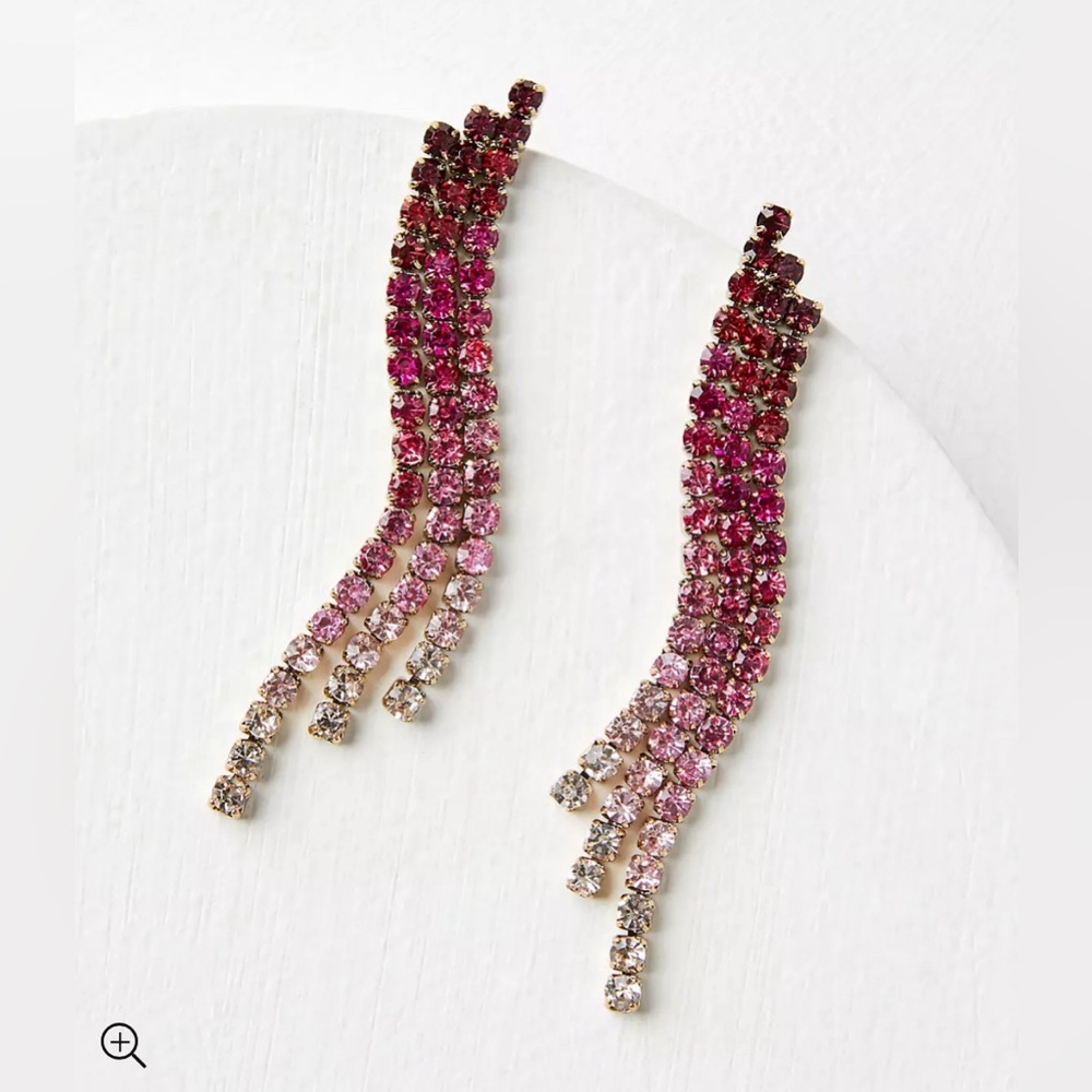 LOFT‎ NWT Waterfall Statement Earrings - Pink
